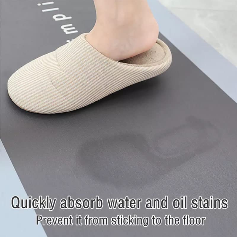 YOGIMOONI Kitchen Floor mat Water Absorption, Anti Slip and Kitchen Floor mats Water-Absorbing, Non-Slip, Dirt-Resistant Long St